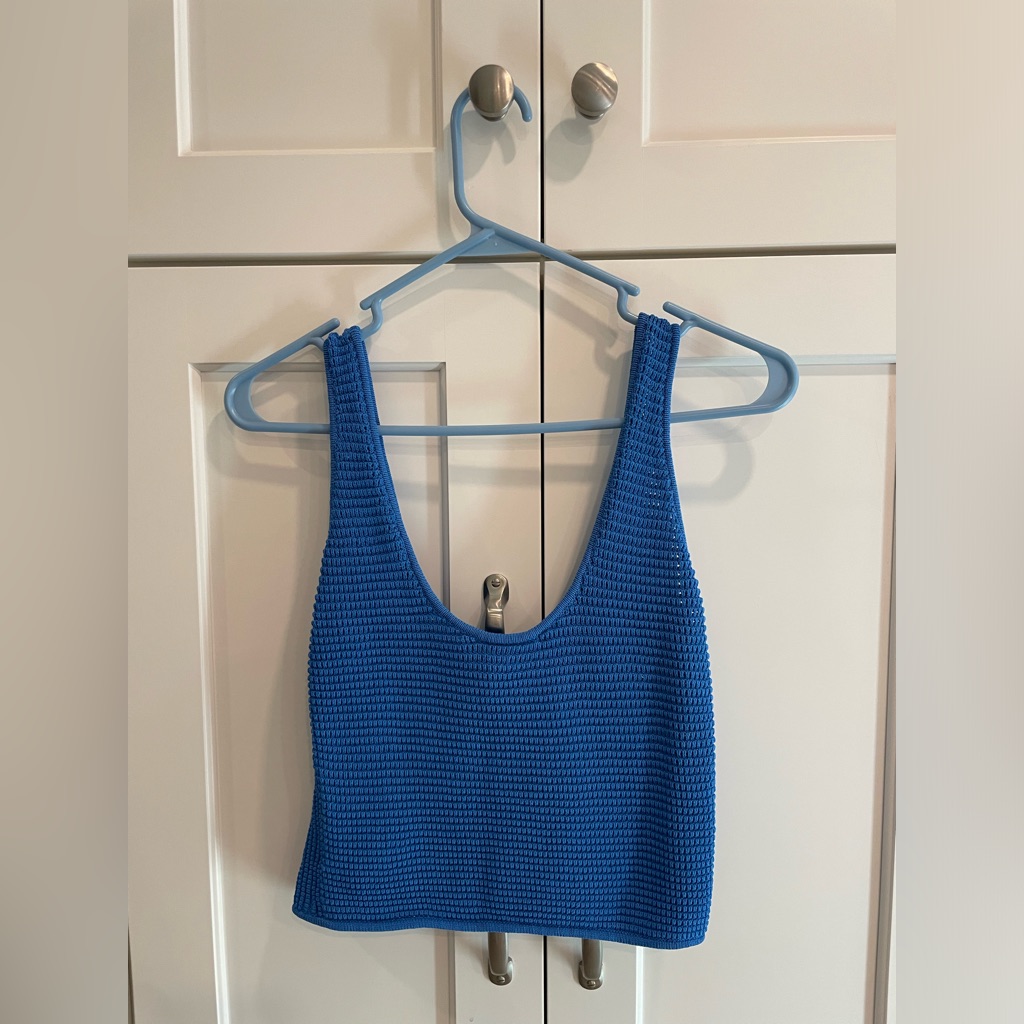 Frame Blue Crochet Tank